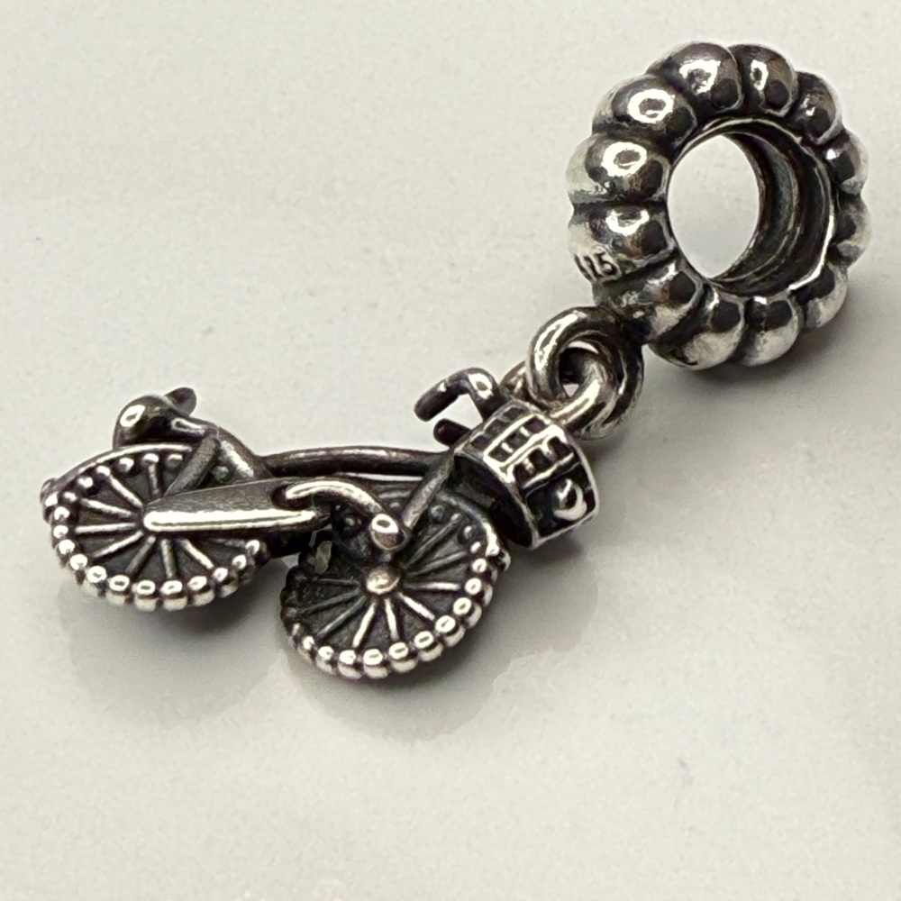 Authentic Pandora Retired Bicycle Dangle Charm ALE 925 Sterling Silver